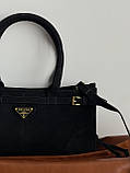 Сумка жіноча Prada Medium Suede Tote Bag через плече чорний Прада, фото 4