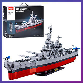 Дитячий конструктор Sluban M38-B1291 Корабель військовий 1739 деталей