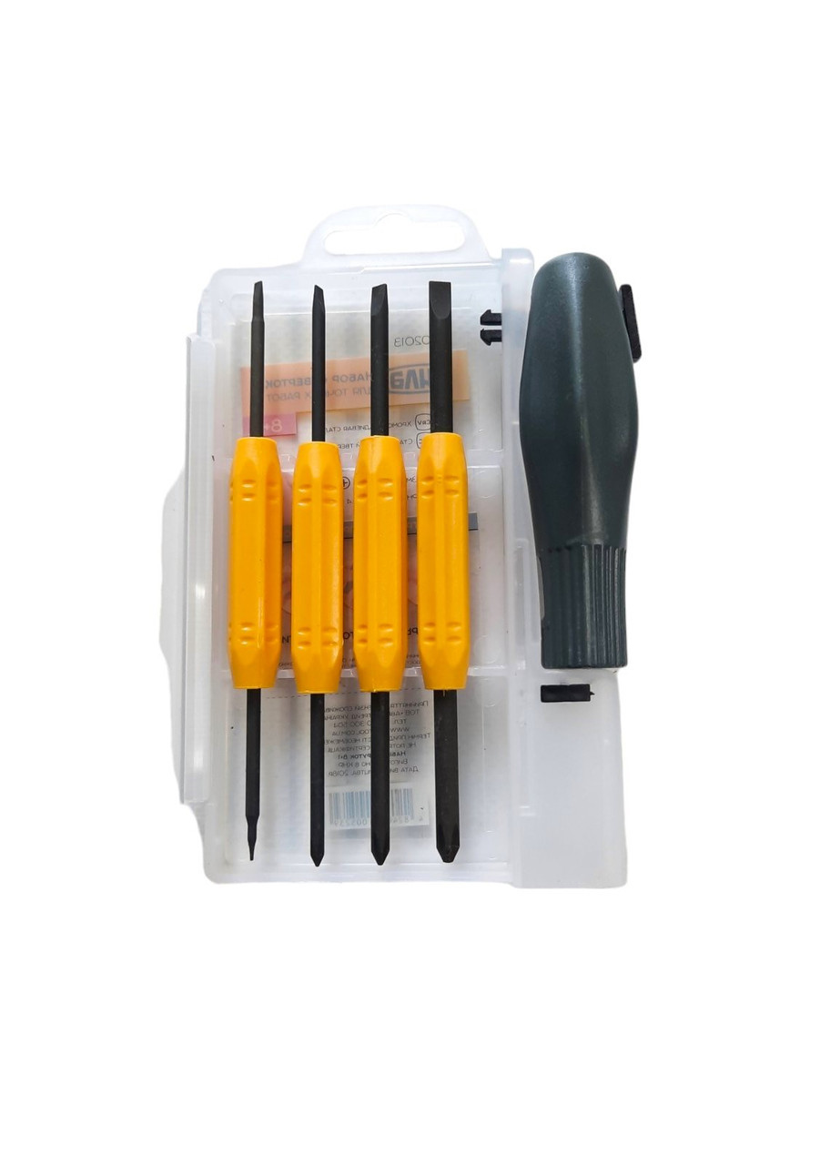 Набір викруток для точних робіт (+ 8 насадок) CrV СИЛА 302013, фото 1