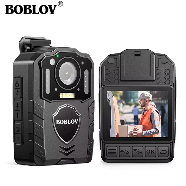Нагрудна боді-камера Boblov KJ25 з дисплеєм 2.0 дюйми нічний запис датчик руху акумулятор 3000 мА·год