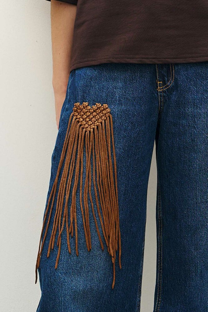 Брошка макраме Серце UN коричнева Modna KAZKA MKRMBN-489, фото 1