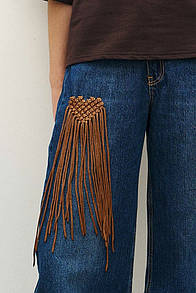 Брошка макраме Серце UN коричнева Modna KAZKA MKRMBN-489