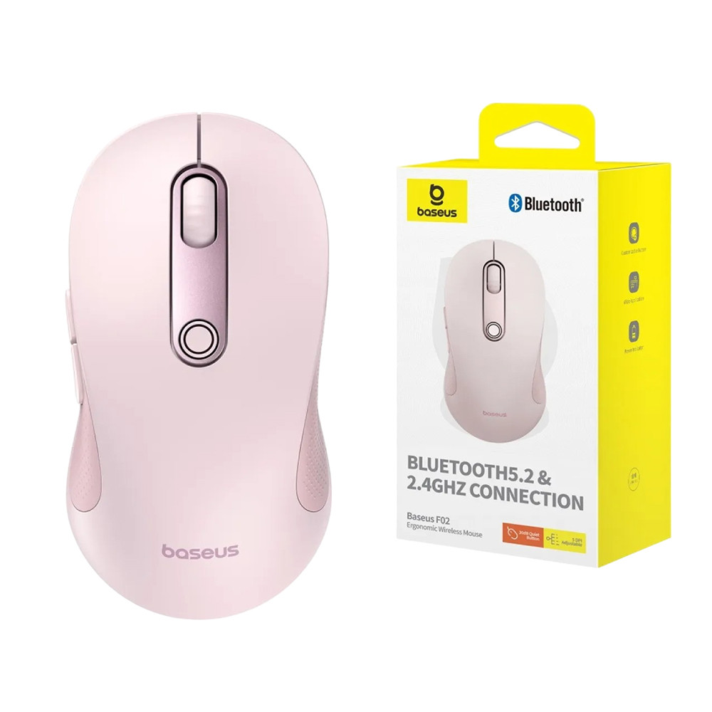 Бездротова миша Baseus F02 Ergonomic Wireless Mouse Bluetooth + 2.4Ghz (BS-F02 / B01055505411-01), фото 1