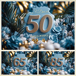 Банер для фотозони "З Днем народження" Святковий фон №42300-13