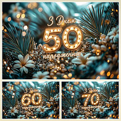 Банер для фотозони "З Днем народження" Святковий фон №42300-31