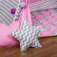 Подушка Хатка Зірка Рожева з Сірим (4264_GK)