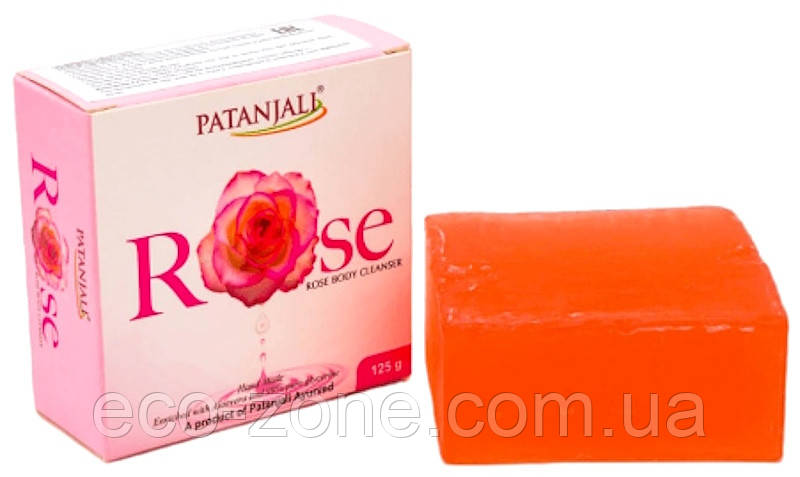 Тонізувальне мило ручної роботи Троянда Патанджи 125 г/Rose Body Cleanser Patanjali 125г
