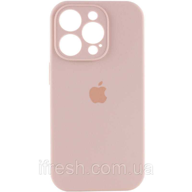 Силіконовий чохол для iPhone 14 Pro Max - Full Camera з мікрофіброю (Лого), Pink Sand, фото 1