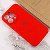 Силіконовий чохол для iPhone 14 Pro Max - Full Camera з мікрофіброю (Лого), Red, фото 4