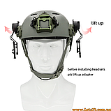 2шт Адаптер для кріплення активних навушників на шолом FAST ACH MICH ARC FMA Helmet Rail кронштейн чебурашки на каску ФАСТ, фото 5