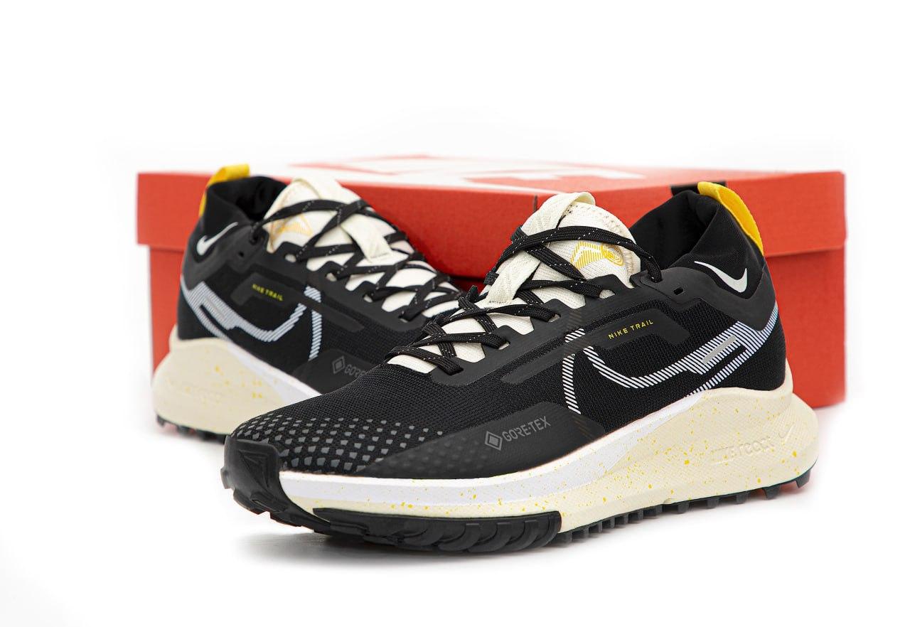 Чоловічі кросівки Nike Pegasus Trail 4 Gore-Tex Black Yellow Чорні Найк Пегасус текстиль гор-текс демісезон