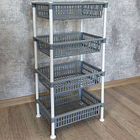 Етажерка прямокутна Bursev 5158 02 ніжно-сіра