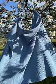 Накидка для годування груддю мілк снуд мусліновий для грудного вигодовування новонароджених Юла Мама блакитний