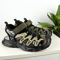 Дитячі сандалії на хлопчика хакі Clibee закритий носок розмір