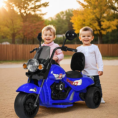 Електромотоцикл bambi для дітей триколісний електромобіль дитячий електричний байк трицикл світло звук фари