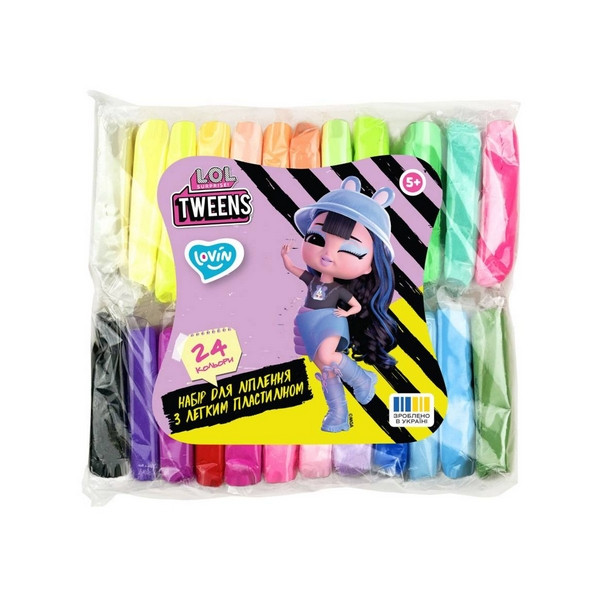 L.O.L. Surprise! Tweens TM 24 кольори неон ТМ Lovin Набір для ліплення з повітряним пластиліном, фото 1
