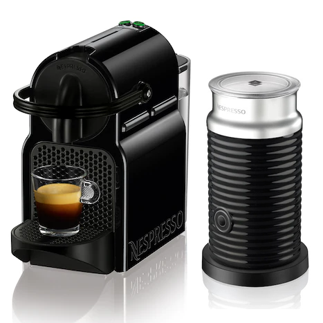 Капсульна кавоварка Nespresso Inissia D40 Black + спінювач Aeroccino 3