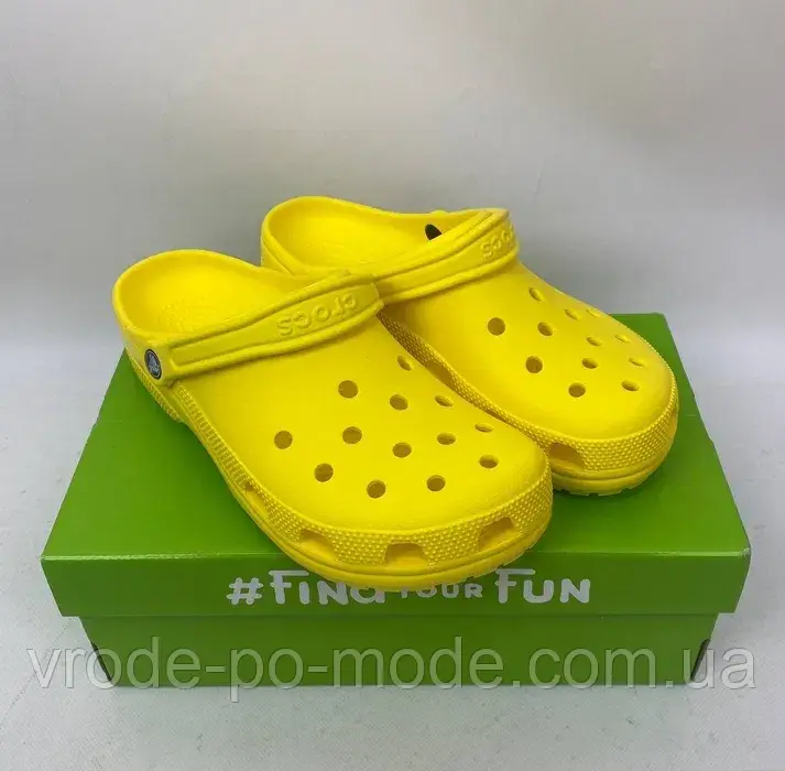 Жіночі та підліткові крокси жовті, молодіжні літні сабо унісекс Crocs Classic, оригінал