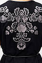 Камізелька жіноча чорна з срібною вишивкою прямого силуету MKRM4231-2, фото 3