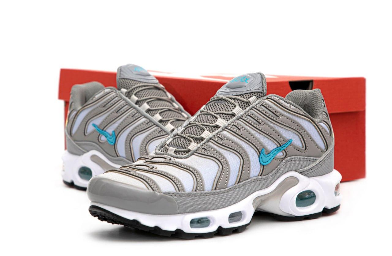 Чоловічі кросівки Nike Air Max Plus TN Grey Blue Сірі Взуття Найк Аір Макс Плюс текстиль шкіра демісезон, фото 1