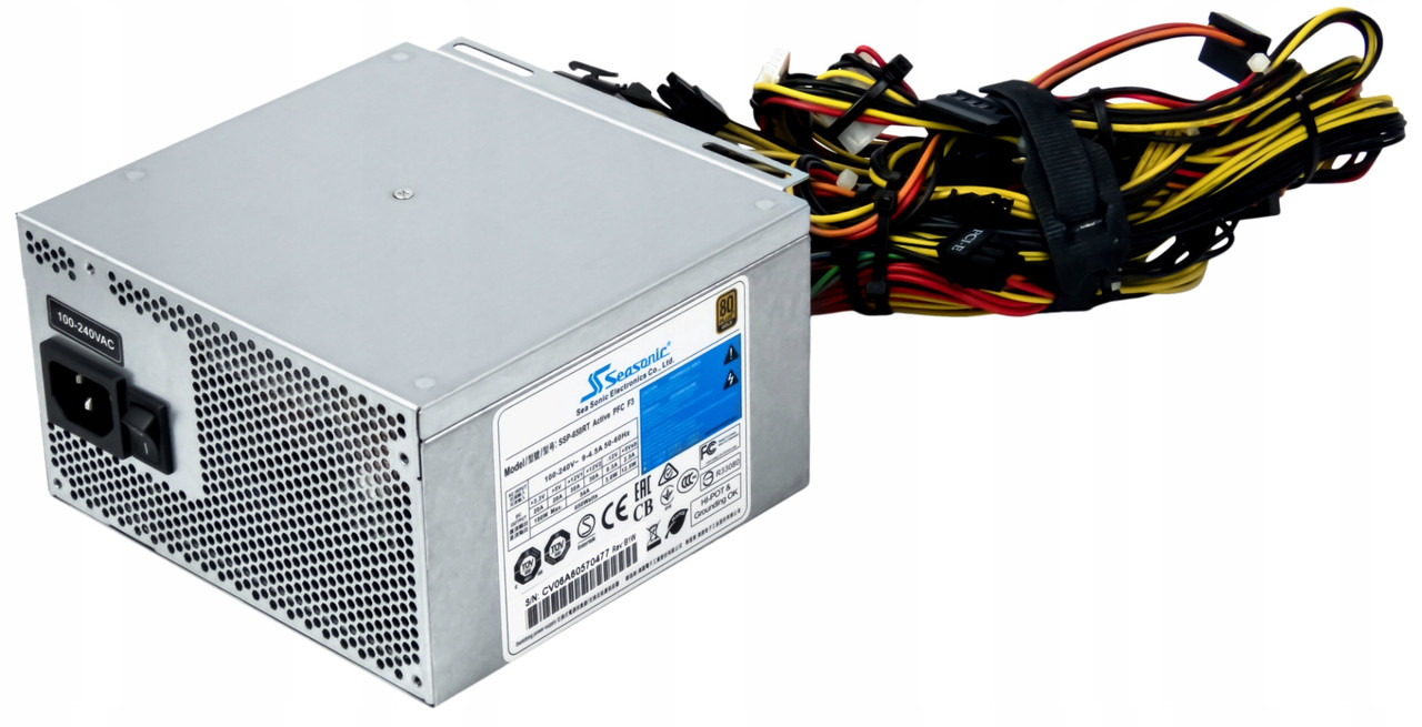 БЛОК Живлення SEASONIC на 650W c A-PFC, 80 PLUS GOLD, 24+4 (+8pin) + 4 по 6 PIN (2 по 8 PIN) ВІДЕО з Гарантією
