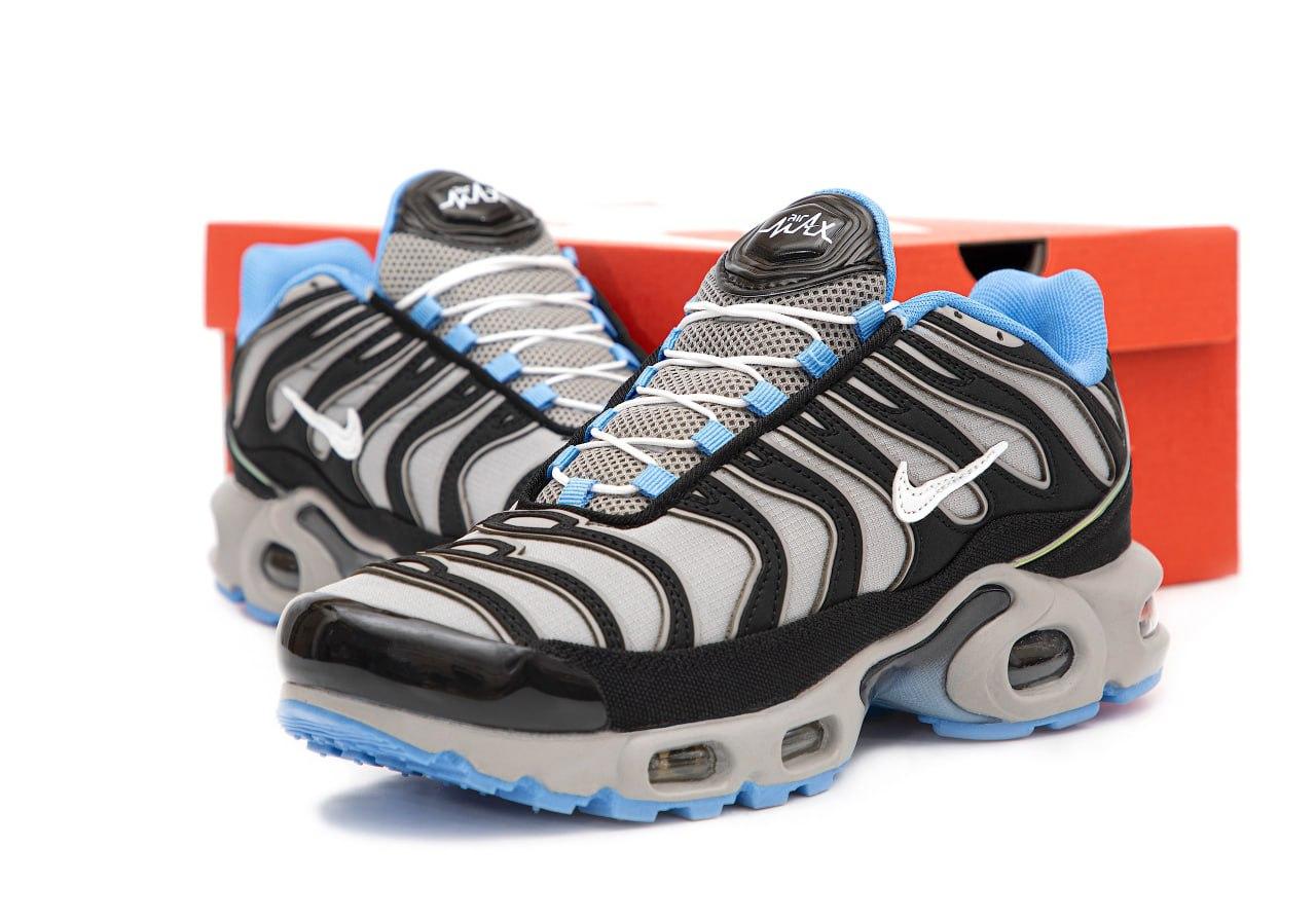 Чоловічі кросівки Nike Air Max Plus Tn Grey Black Сірі Взуття Найк Аір Макс Плюс текстиль шкіра демісезон