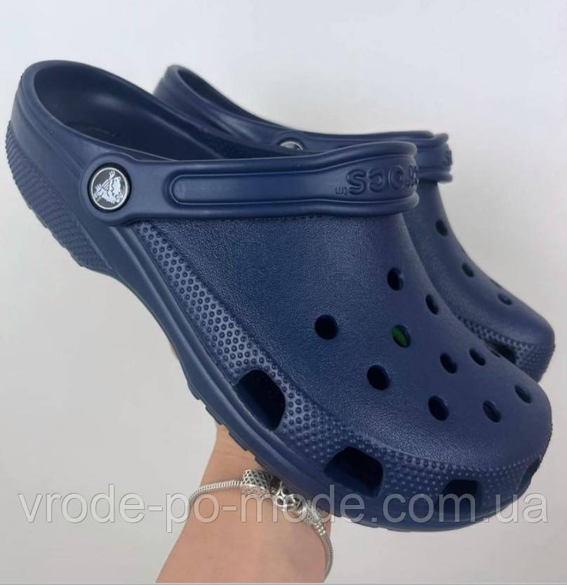 Жіночі та підліткові крокси сині, молодіжні літні сабо унісекс Crocs Classic для кухарів, оригінал
