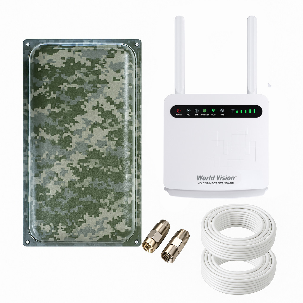 4G інтернет комплект WiFi роутер World Vision 4G CONNECT Standard + антена Мілітарі Maxi MIMO 22 Дб, фото 1