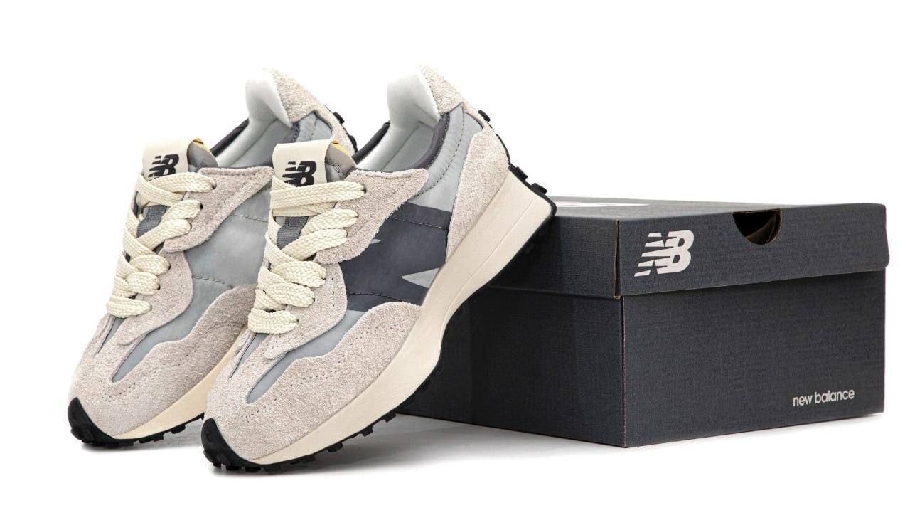Кросівки New Balance 327 Grey Beige Сірі Взуття Нью Беланс 327 замша текстиль демісезон унісекс, фото 1