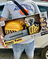 Бензопила дитяча Т006 + каска з ліхтариком, пила, звук, світло