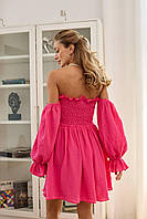 Укня жіноча ніжна з мусліну з відкритим плечима у кольорах (Норма та напівбатал), фото 2