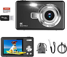 Цифрова камера, автофокусна UHD 4K 50MP Vlogging Camera для фотозйомки з 32 ГБ SD-картою, 16-кратним зумом, функцією стабілізації