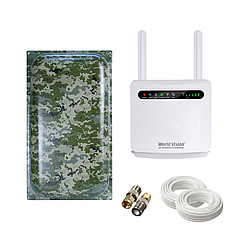 4G інтернет комплект WiFi роутер World Vision 4G CONNECT Standard + антена Мілітарі Maxi MIMO 22 Дб
