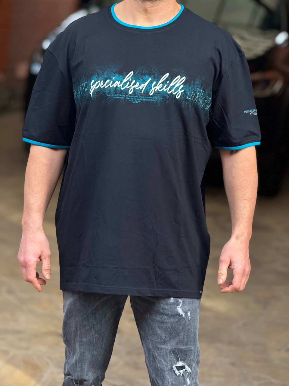 Футболка чоловіча Red Down великого розміру , 6XL,Темно-синій, фото 1