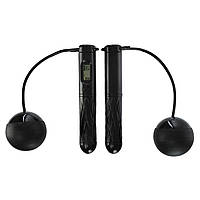 Скакалка бездротова з кулями та лічильником o6 см Zelart FI-0781 чорний