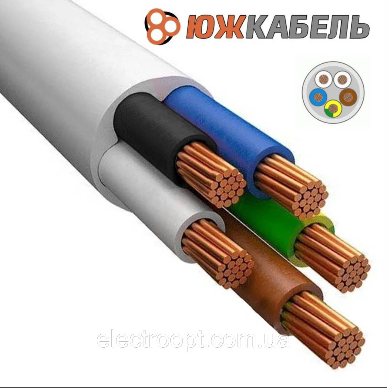 Мідний дріт ПВС 5*0,75 Южкабель круглий (кратно 5 м)