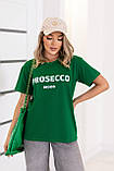 Жіноча футболка з написом Prosecco Mood, кулір бавовна, оверсайз | Норма та батал, фото 6