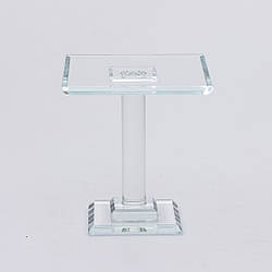Тортівниця скляна на ніжці 12×12×13 см кругла стійка для торта, капкейків