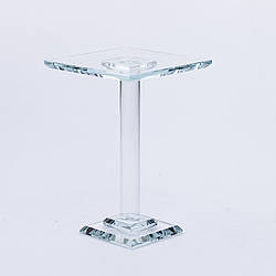 Тортівниця скляна на ніжці 12×12×18 см кругла стійка для торта, капкейків