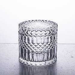 Цукорниця з кришкою Ø 9.5 см ваза цукерниця кругла скляна