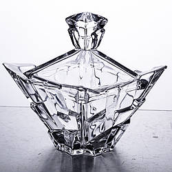 Цукорниця з кришкою 16×16×19 см ваза цукорниця квадратна скляна