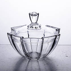 Цукорниця з кришкою Ø 15 см ваза цукорниця кругла скляна