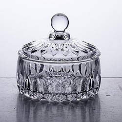 Цукерниця з кришкою Ø13 см ваза цукерниця кругла скляна прозора