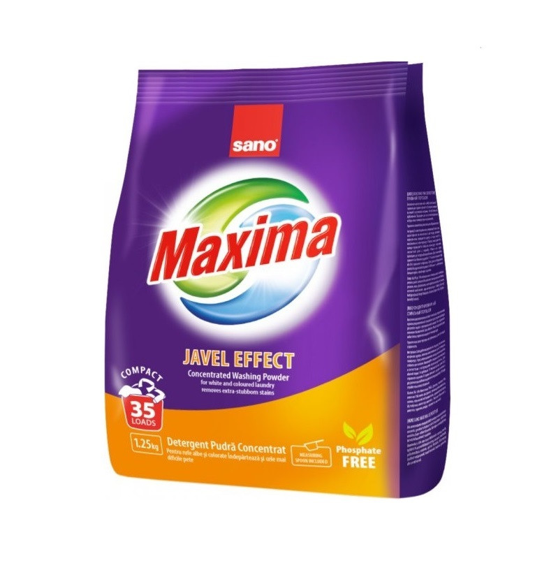 Пральний порошок Sano Maxima Javel Effect 1.25 кг 35 прань