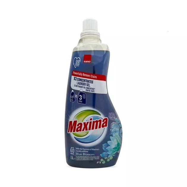 Концентрований гель для прання Sano Maxima Blue Blossom 1,5 л 60 прань