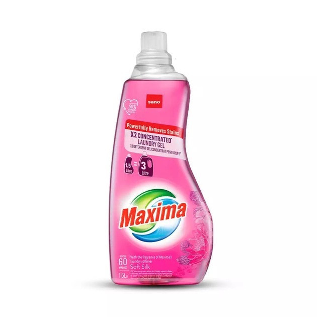 Концентрований гель для прання Sano Maxima Soft Silk 1.5 л 60 прань