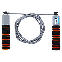 Скакалка з електронним лічильником BODY SCULPTURE SXBK-690EO-B 2,75 м чорний-жовтогарячий