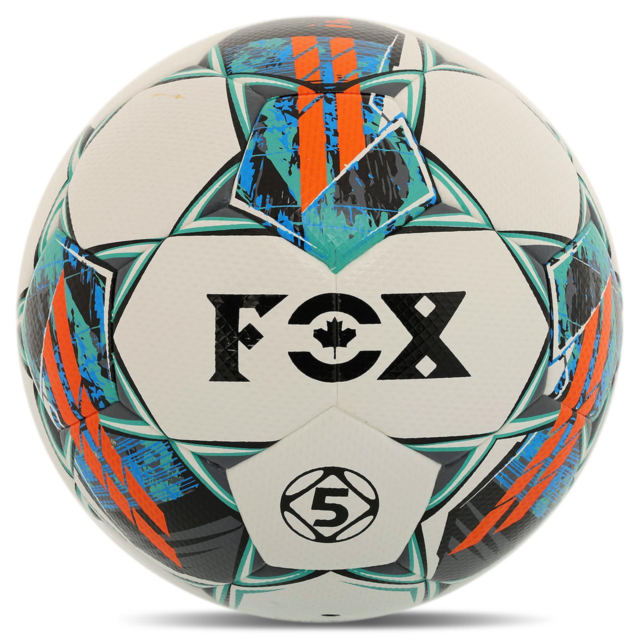 М'яч футбольний FOX FB-0806 No5 PU білий-синій-жовтогарячий