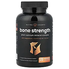 NutraChamps, Bone Strength, 120 рослинних капсул, які легко ковтати, Київ