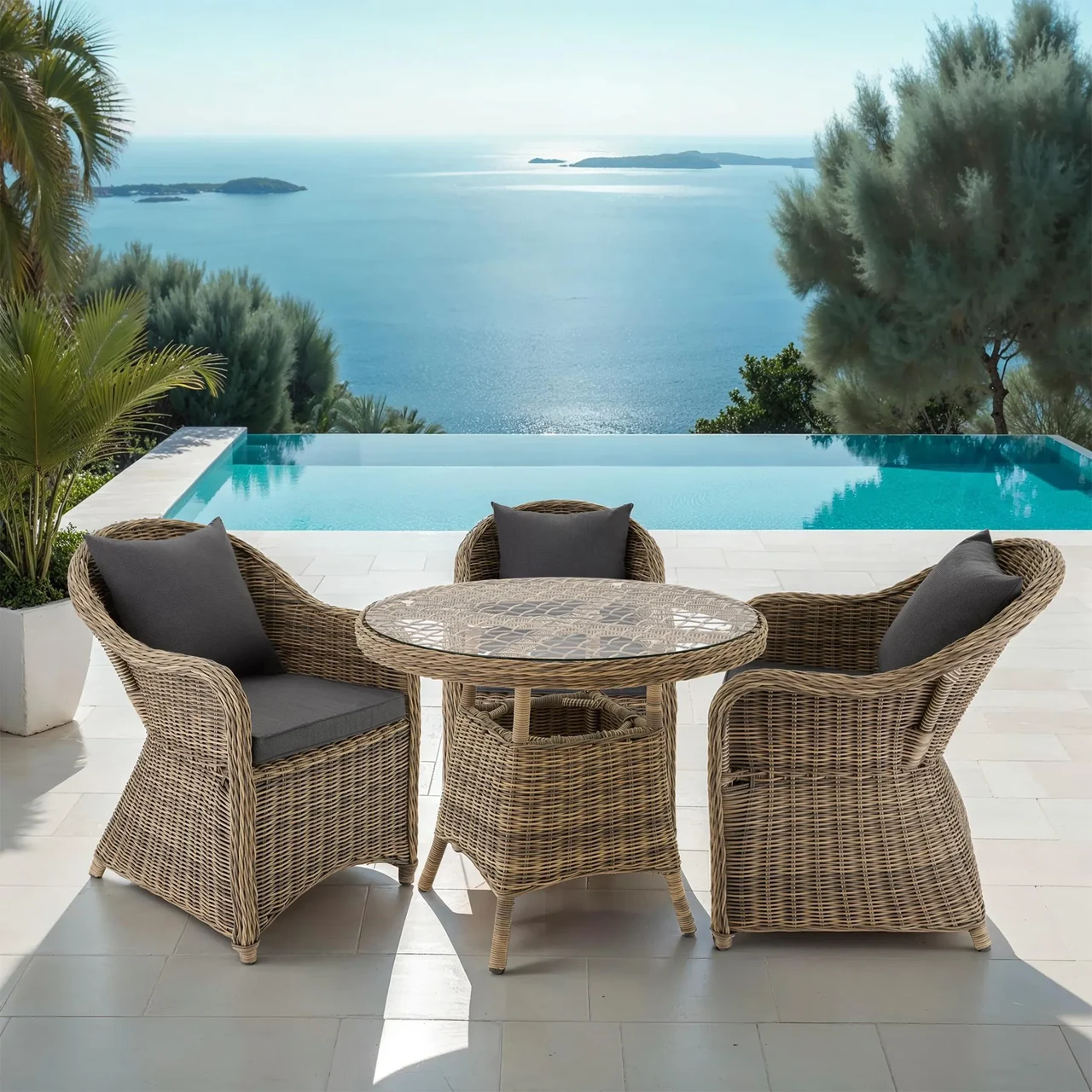 Комплект садових меблів Zurich 3 + 1 алюміній, фото 1